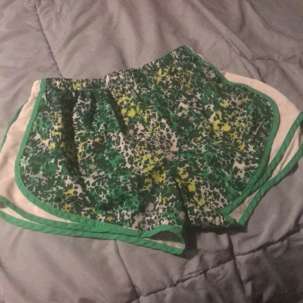 Green Patterned Nike Running Shorts